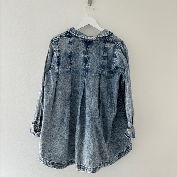 FREE PEOPLE Denim Charlie Button Down Mini Dress S - Picture 7 of 8